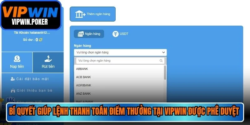 Bí quyết giúp lệnh thanh toán điểm thưởng tại VIPWIN được duyệt siêu tốc